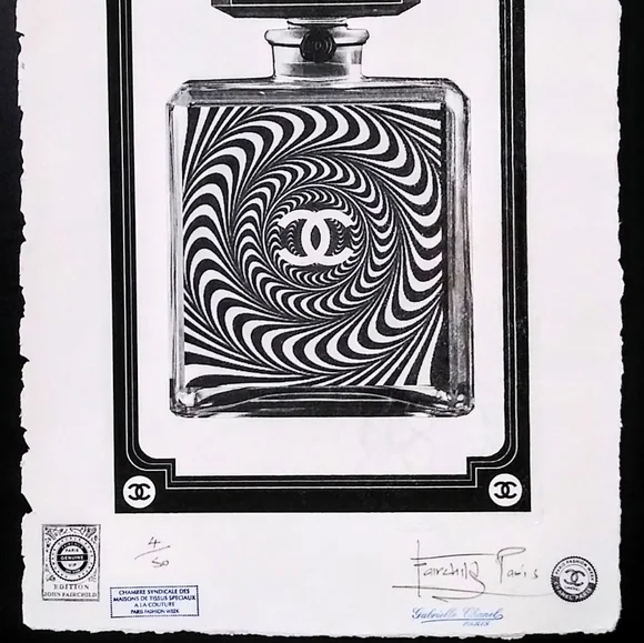 超希少! Chanel No 5 Parfum/ Fairchild Paris CHANEL No.5 Bottle, Limited Edition 22'x 15'x Signed